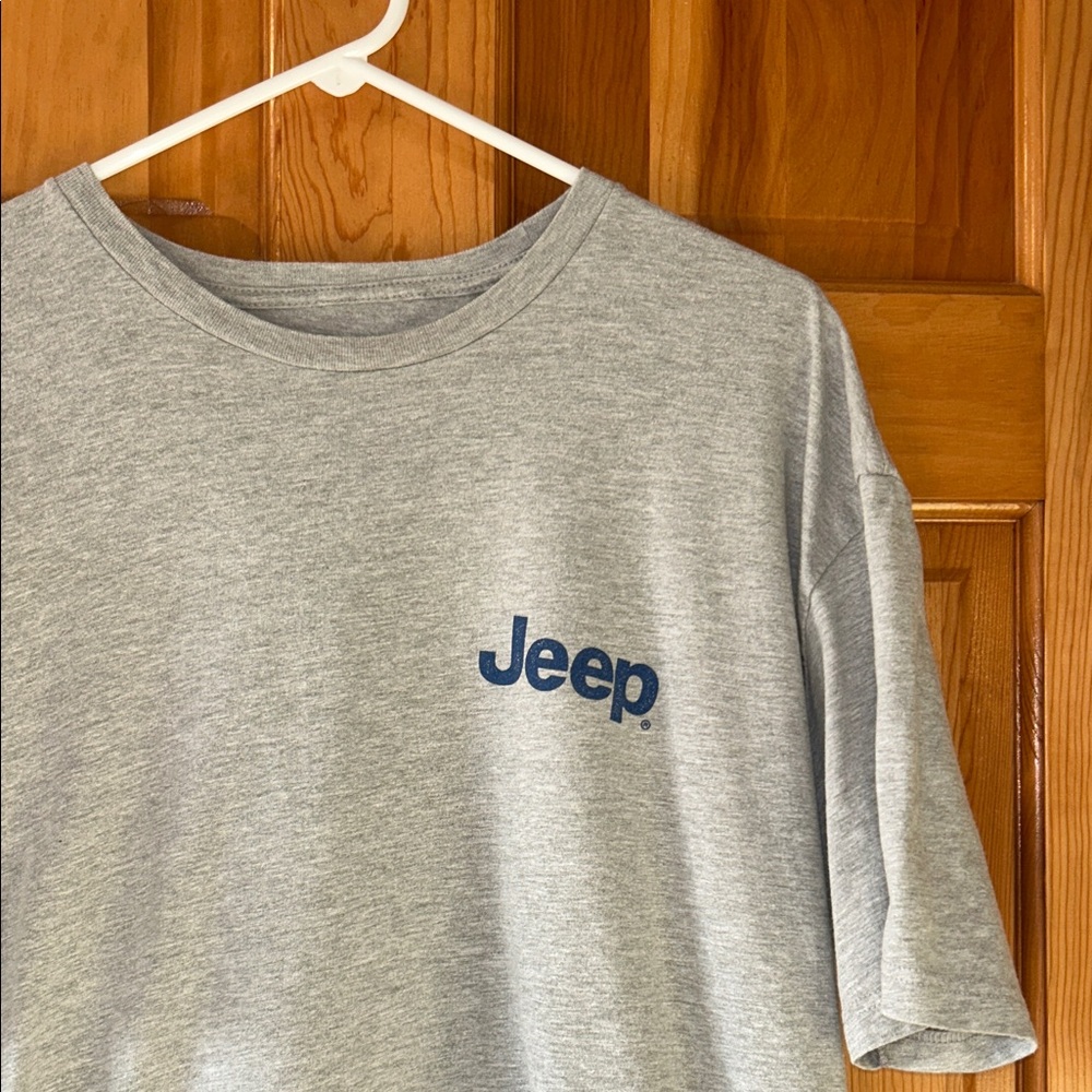 Jeep Gray Tee with Navy Logo